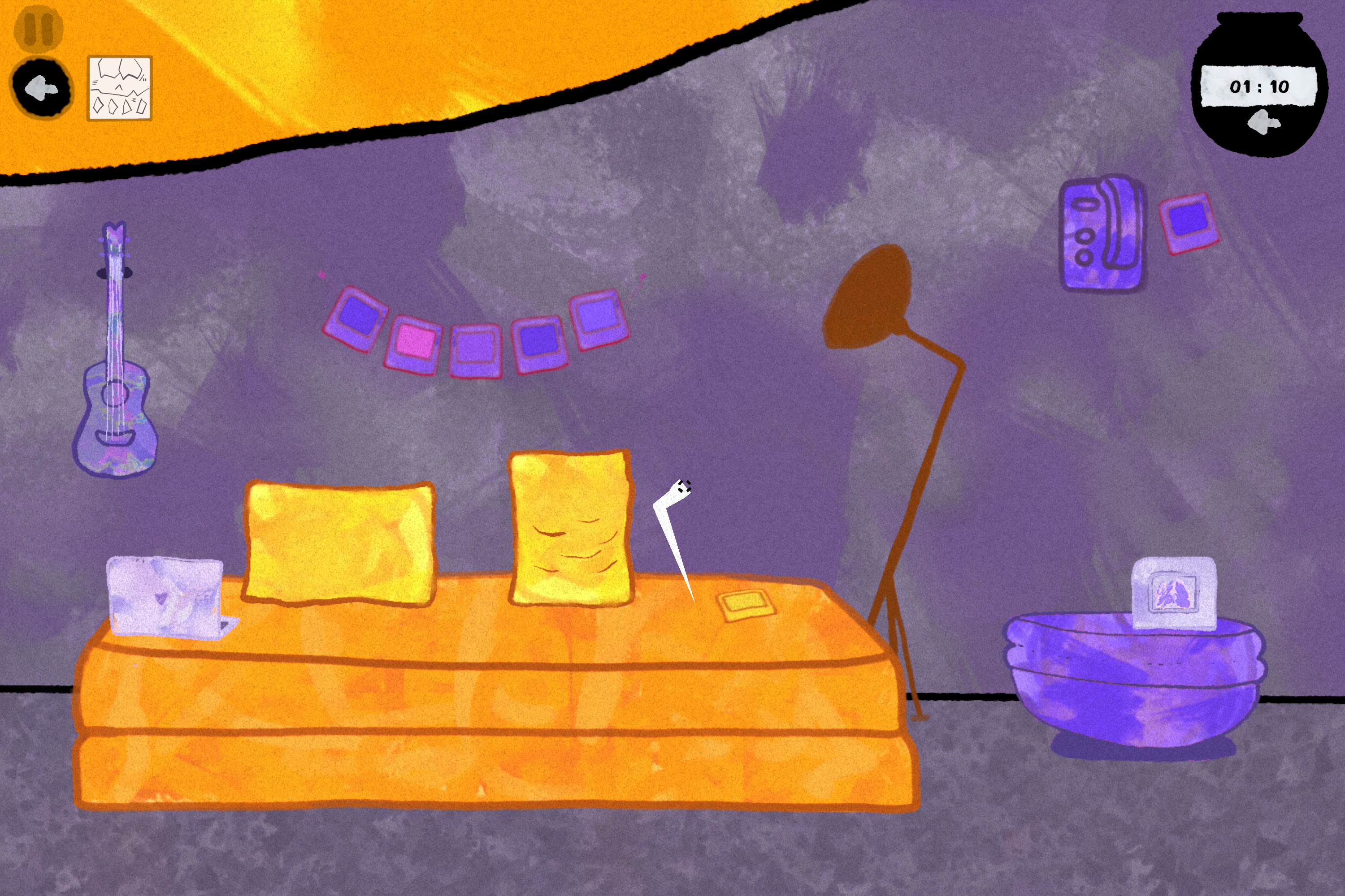 Home environment partially painted during gameplay