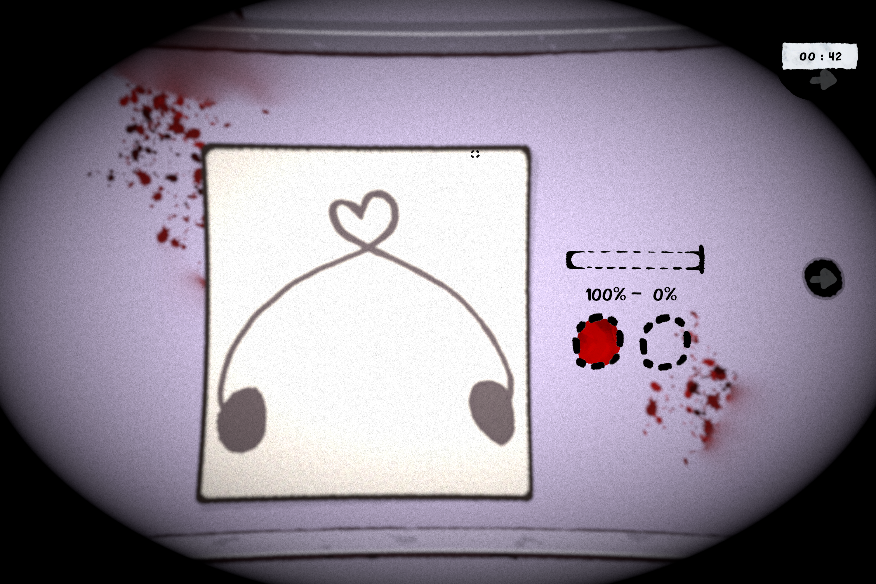 Gameplay showing paintbrush and color palette in use