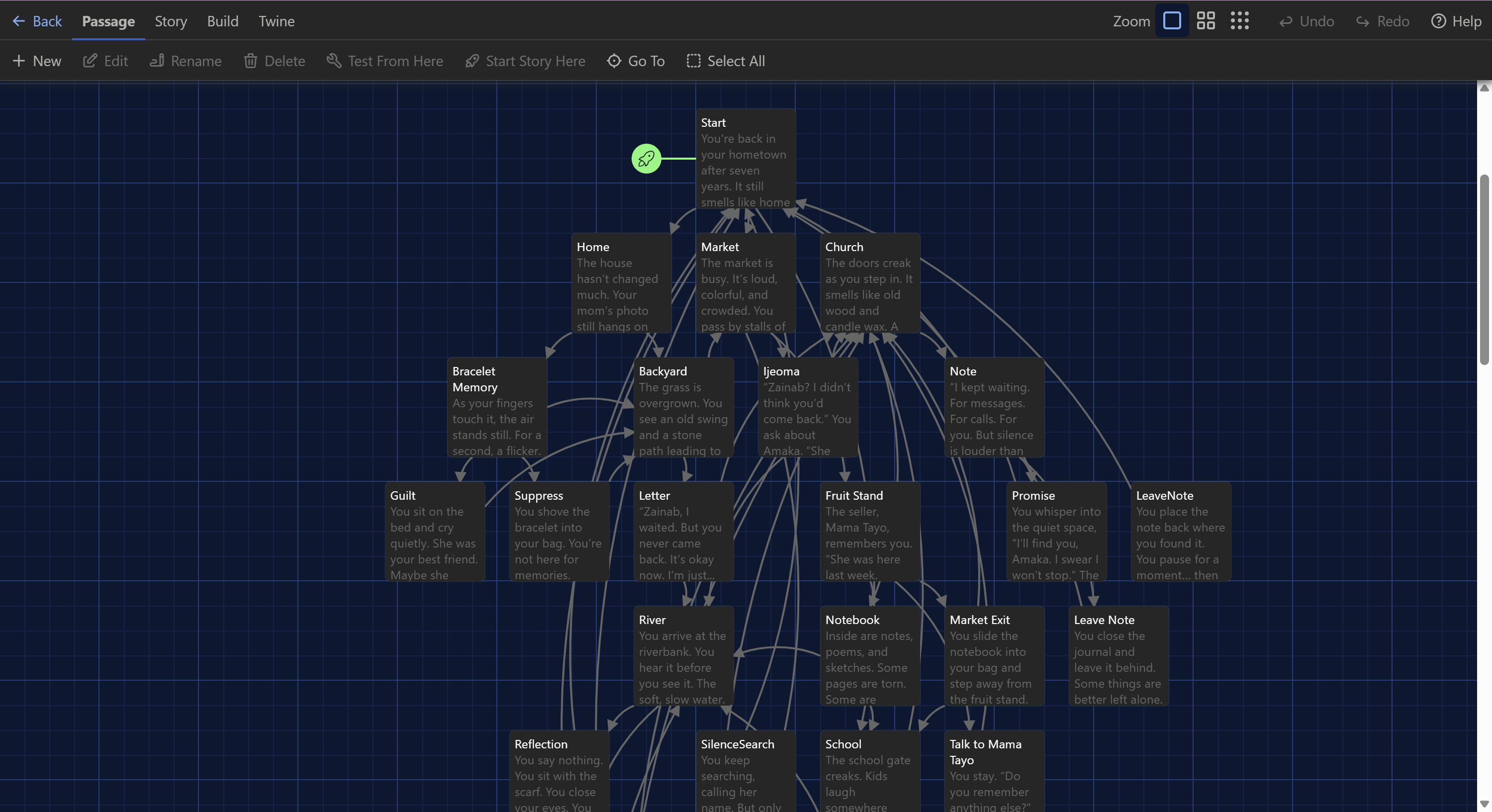 The Space Between Us Twine game framework